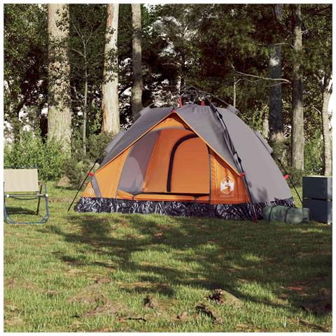 Tenda a Cupola 2 Persone Grigio e Arancione a Rilascio Rapido - Foto 2