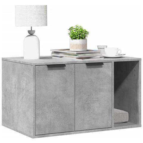 Recinto Lettiera Gatti Grigio Cemento 60x40x40 cm in Truciolato - Foto 2