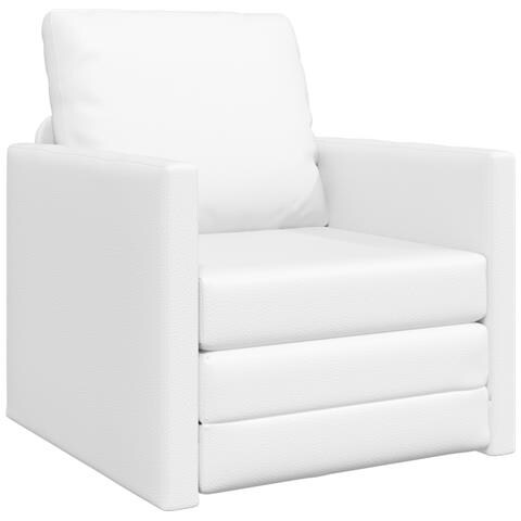 Divano Letto 2-in-1 Bianco 74x77x81 cm Pelle Sintetica - Foto 1
