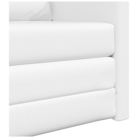Divano Letto 2-in-1 Bianco 74x77x81 cm Pelle Sintetica - Foto 9