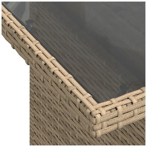 Set di divani da giardino 7 pezzi con cuscini in polyrattan beige - Foto 9