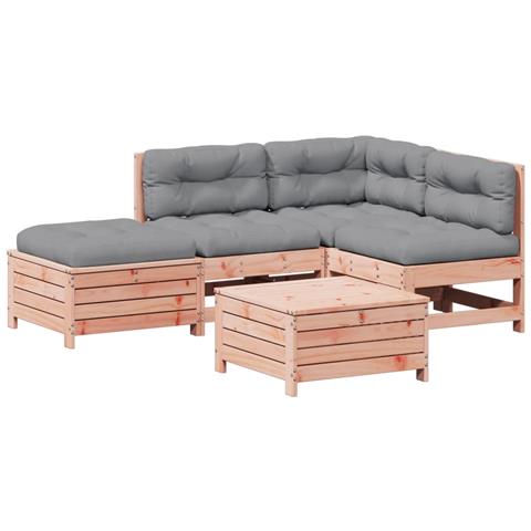 Set Divani Giardino 5 pz con Cuscini Legno Massello di Douglas - Foto 1