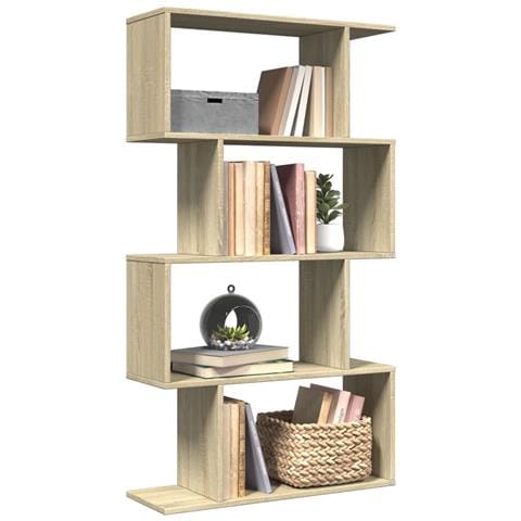 Libreria Divisorio 4 Ripiani Sonoma 70x24x129 cm in Truciolato - Foto 2