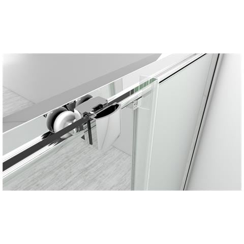 Box Doccia A Nicchia 190 Cm Porta Scorrevole Apertura Centrale H195 Cm Lisa Cromato - Foto 5