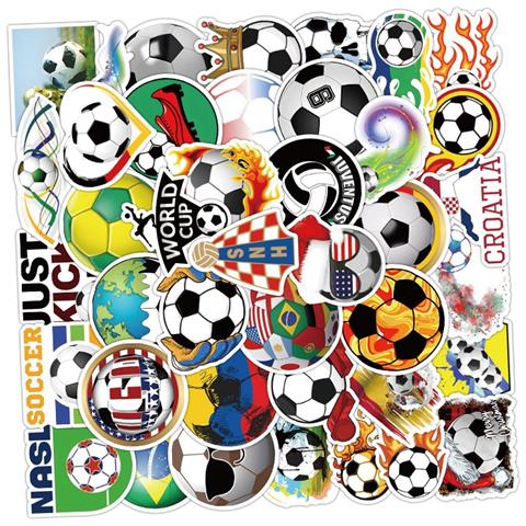 50 Adesivi Da Calcio Fai-da-te Impermeabili Per Laptop, Borracce, Skateboard - Foto 2