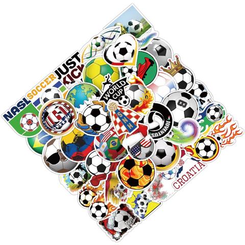 50 Adesivi Da Calcio Fai-da-te Impermeabili Per Laptop, Borracce, Skateboard - Foto 3