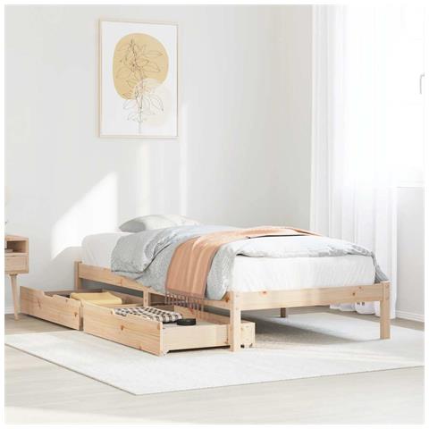 Letto senza Materasso 90x190 cm in Legno Massello di Pino - Foto 2