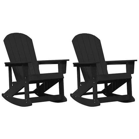 Sdraio Rocking Adirondack 2 pcs Nero HDPE - Foto 1