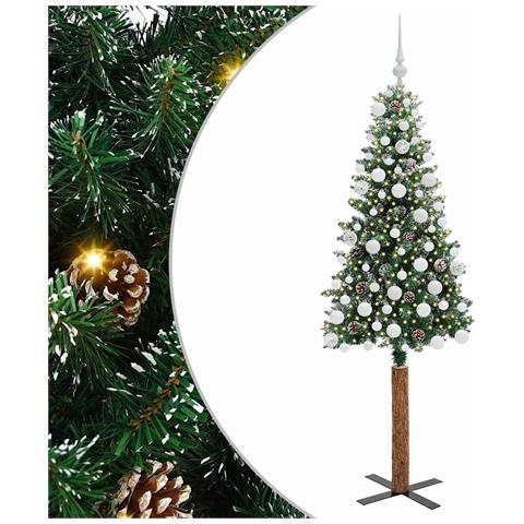 Albero di Natale snodato con 300 LED con supporto Verde 180 cm - Foto 1
