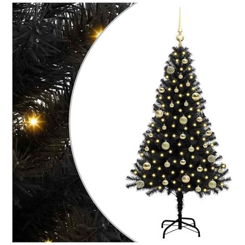 Albero di Natale con 150 LED con supporto Nero 150 cm PVC - Foto 1