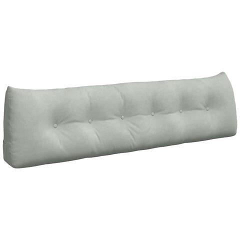 Cuscino per Schiena Grigio chiaro 180 x 24 x 50 cm Velluto - Foto 1
