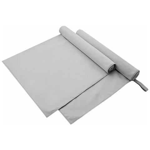 Asciugamani Sportivi 2 pcs Grigio 180 x 90 cm - Foto 1