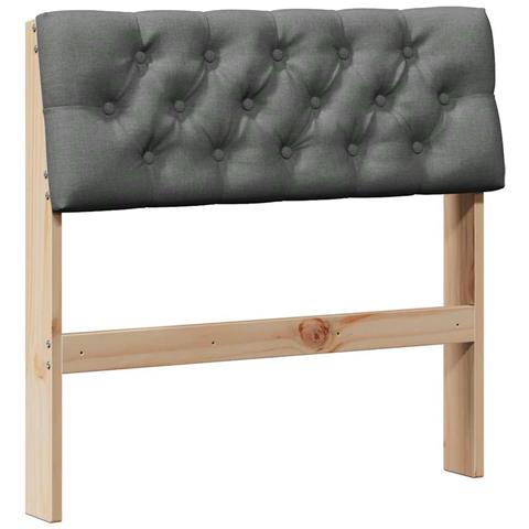 Testiera imbottita Grigio scuro 80 cm Pino massello - Foto 1