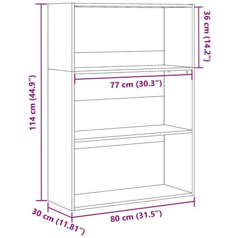 Libreria Rovere Artigianale 80x30x114 cm in Legno Multistrato - Foto 9