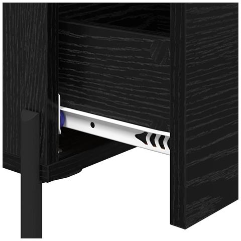 Armadio da Notte Rovere nero 40 x 40 x 66 cm Legno multistrato - Foto 9