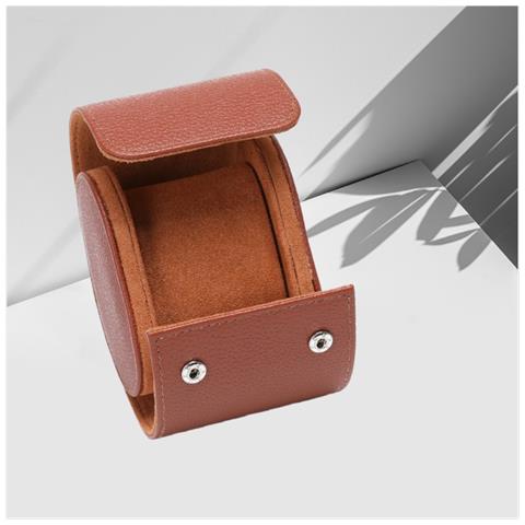 Custodia Da Viaggio Singola Per Orologi In Pelle Pu Portatile Brown - Foto 4