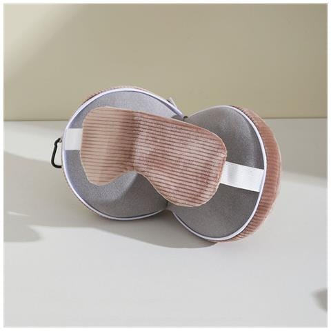 Cuscino Da Viaggio 2-in-1 A Forma Di U Con Maschera Per Gli Occhi Oscurante - Caffè - Foto 2