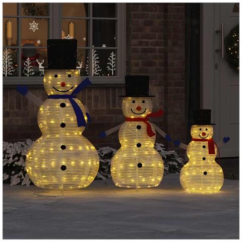 Familia di Pupazzi di Neve Natalizi 3 pcs Bianco caldo - Foto 2
