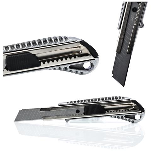 Coltello Da Carta Da Parati In Alluminio - Lama 18 Mm | Ergonomico, Lunga Durata, Lama Sostituibile | Uso Universale In Casa E Officina - Foto 1