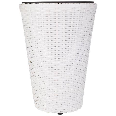 Vaso Da Fiori In Polyrattan Bianco D28x40h - Foto 2