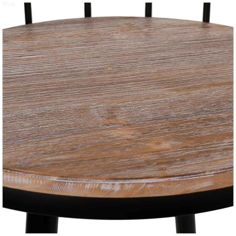 Sgabello Con Schienale Metallo E Legno Nero 41x41x88 - Foto 8