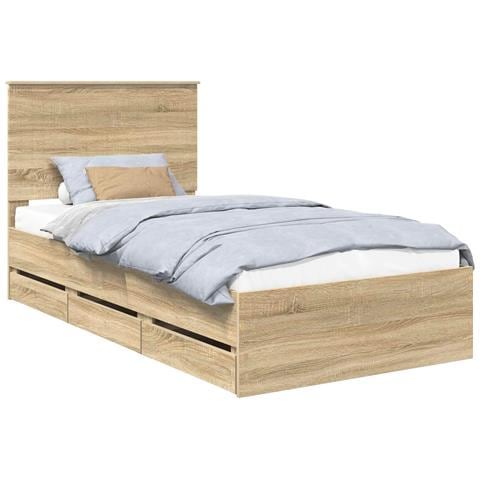 Struttura del letto con cassetto Rovere Sonoma 100 x 200 cm - Foto 1