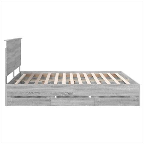 Struttura del letto con cassetto Grigio Sonoma 200 x 200 cm - Foto 9
