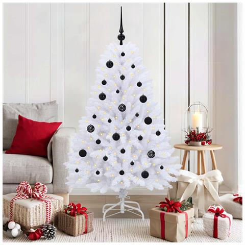 Albero di Natale Artificiale con Rami Pieghevoli Bianco 150 cm - Foto 2