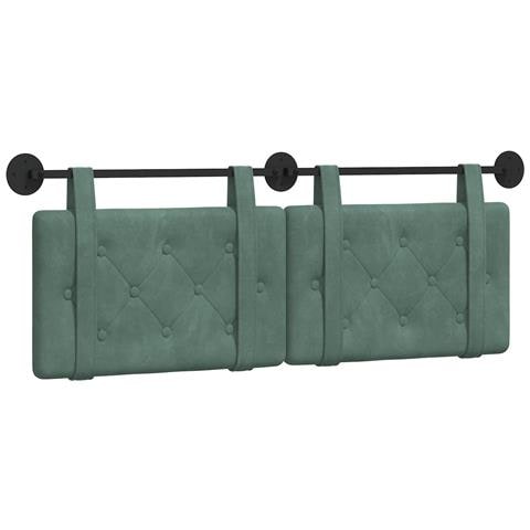 Testata appesa Verde Mare 130 x 55 x 5 cm Velluto - Foto 1