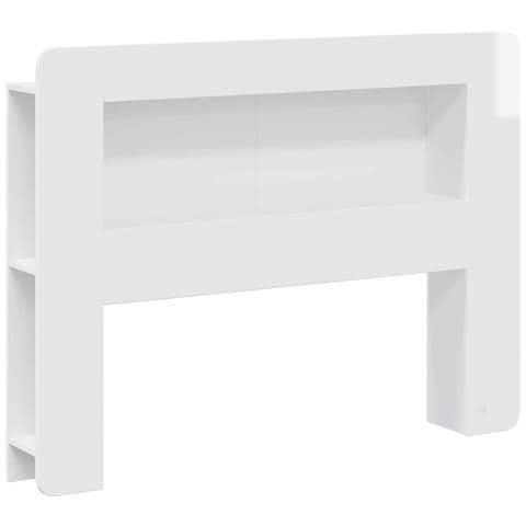 Testata del letto Bianco Lucido Legno ingegnerizzato - Foto 1
