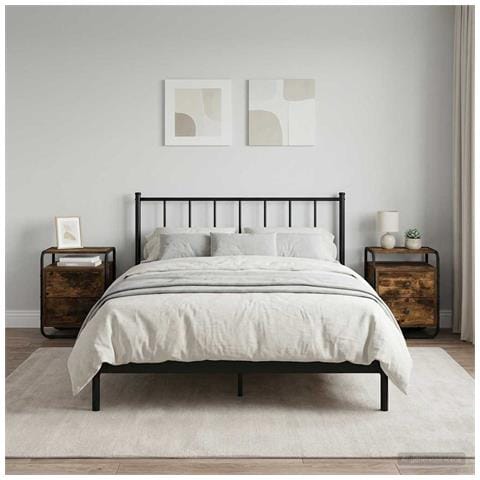 Armadio da Notte 2 pz Rovere Fumo Legno ingegnerizzato - Foto 2