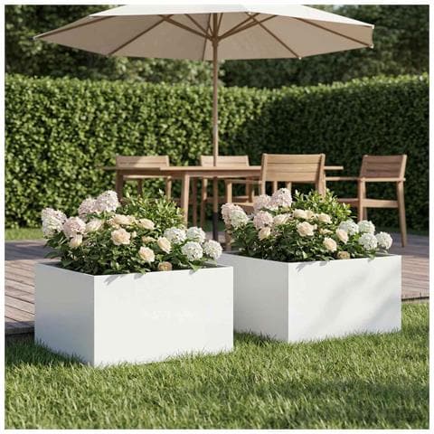 Vaso da giardino 2 pz Bianco 40 x 40 x 30 cm - Foto 2