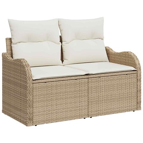 Set di divani 7 pz Beige e Bianco Crema - Foto 2