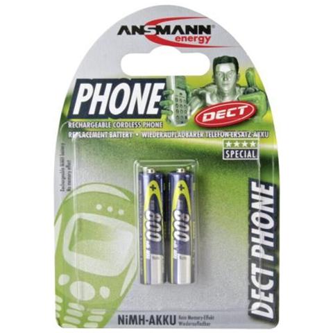 800 mAh DECT, 800 mAh, Nichel-idruro di metallo (NiMH) , 1,2V, 10,5 x 10,5 x 44,5 mm, AAA - Foto 1