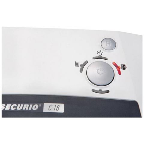 Distruggidocumenti a Frammento Securio C18 Automatico con cestino da 25L capacità di 8-9 fogli - Bianco - Foto 8
