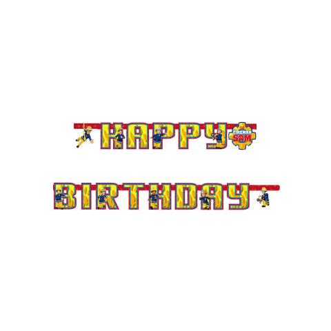 Ghirlanda Happy Birthday Sam Il Pompiere Taglia Unica - Foto 1