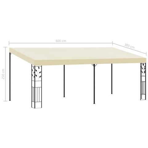 Gazebo A Parete 6x3x2,5 M Crema - Foto 6