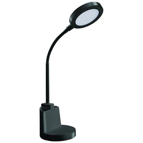 Lampada Da Scrivania Led 7w Con Interruttore Touch E Portapenne. Nero - Foto 4
