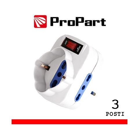 Adattatore 3pos Bipasso / schuko Spina10a Rotante + Inter. - Foto 1