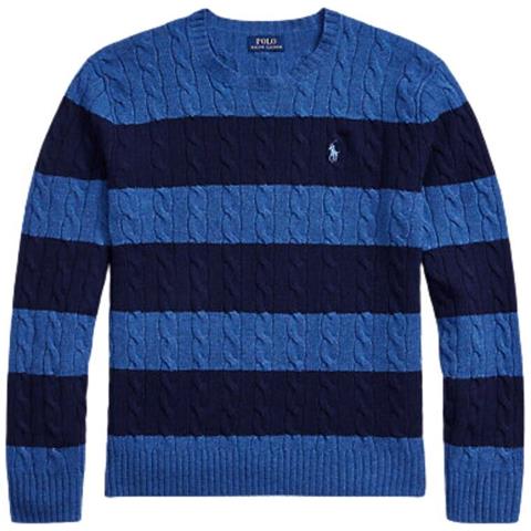 Pullover Ralph Lauren Uomo Trecce Motivo A Righe Tg Xl - Foto 1