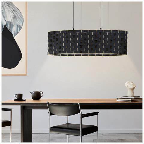 Lampadario Moderno Marasales 2 Luci Acciaio Nero - Foto 1