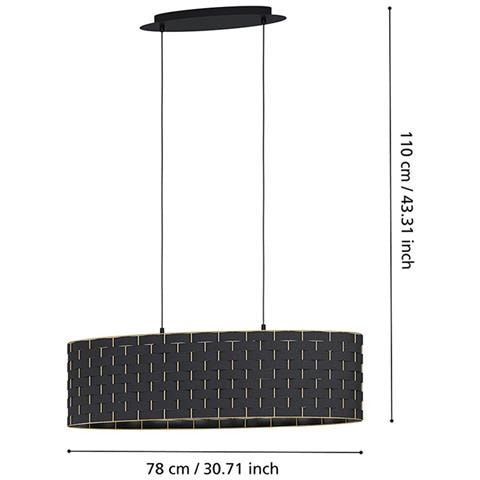 Lampadario Moderno Marasales 2 Luci Acciaio Nero - Foto 2