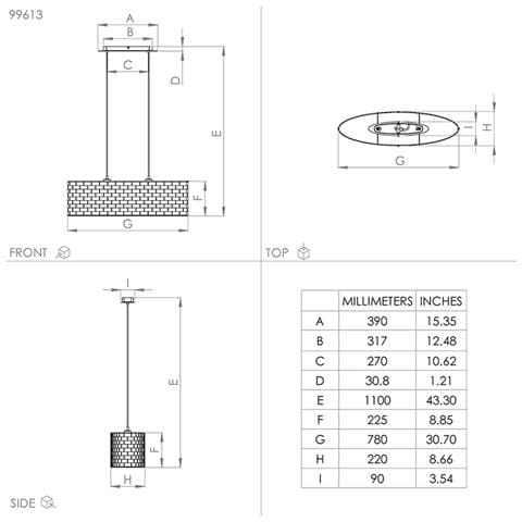 Lampadario Moderno Marasales 2 Luci Acciaio Nero - Foto 3