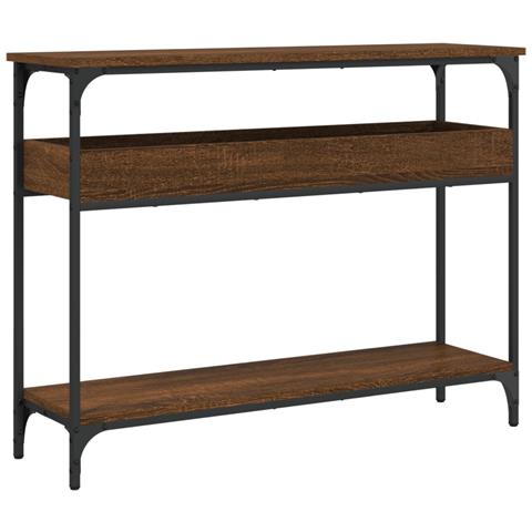 Tavolo Consolle Ripiano Rovere Marrone 100x29x75cm Multistrato - Foto 2