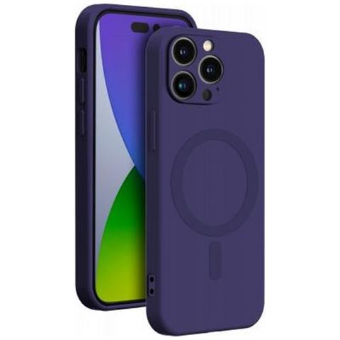 Cover Per Iphone 14 Pro Max In Silicone Compatibile Con Magsafe, Viola - Foto 1