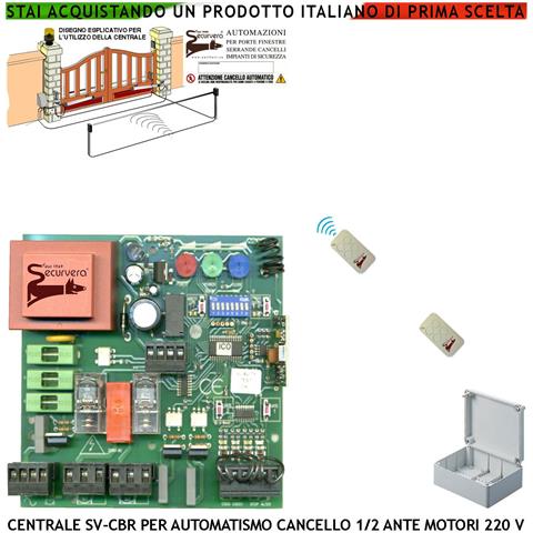 Scheda Elettronica Cancello 2 Ante Battente 220 V 50 Hz Contenitore Ip55 Incorpora Ricevente 433,92 Mhz 2 Radiocomando - Foto 1