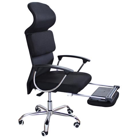 Poltrona Ufficio Ergonomica In Rete Traspirante Con Poggiatesta E Poggiapiedi New York - Foto 2