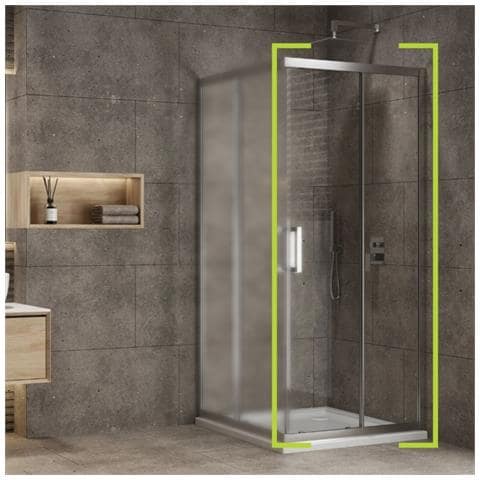 Lato Porta Box Doccia Angolare Nicchia Dafne Cristallo 6 Mm 80 Cm Trasparente - Foto 1