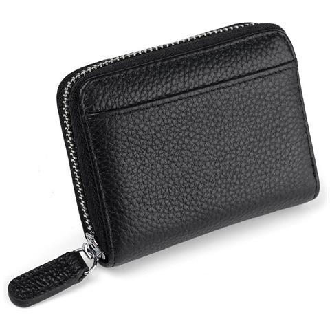 Nuovo Portafoglio Per Carte In Pelle Con Blocco Rfid Con 20 Slot Per Carte Black - Foto 1