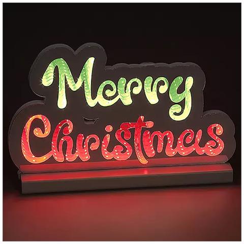 Scritta Merry Christmas Infinity 40cm Addobbo Luminoso Decorazione Led Natalizia - Foto 1
